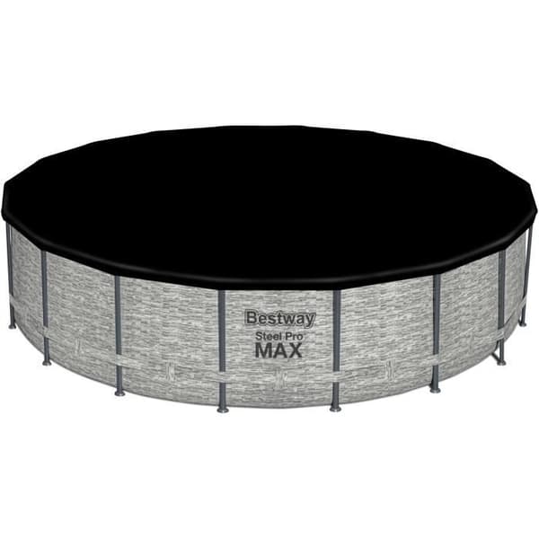BESTWAY Steel Pro Max™ Tubular Above Ground Pool Kit - 549 x 122 cm - Rund (Med filtreringspump, stege och lock)