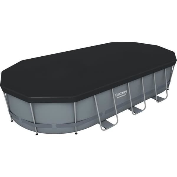 BESTWAY Power Steel™ Tubular Above Ground Pool Kit - 549 x 274 x 122 cm - Oval (Med patronfilter, stege, lock,