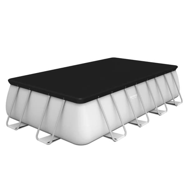 BESTWAY Power Steel™ rörformad poolsats ovan jord - 488 x 244 x 122 cm - Rektangulär (Inkluderar pump, stege, diffusor, lock)
