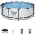Miniatyrbild 4 av 5: BESTWAY Steel Pro Max™ Tubular Above Ground Pool Kit - 427 x 122 cm - Rund (Med ett patronfilter, ett lock och en stege)