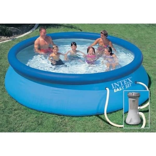 INTEX fristående poolkit över marken - Easy Set™ - 366 x 76 cm - Rund (levereras med pump och patron) - 28132NP