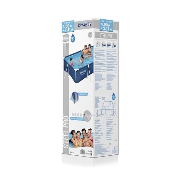 Bestway fristående tunneldamm - Steel Pro™ - 400 x 211 x 81 cm - Rektangulär