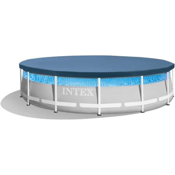 INTEX Tubular Above Ground Pool Kit - Pris Ram - 427 x 107 cm - Rund (Pump, lock, markduk och stege) - 26722NP