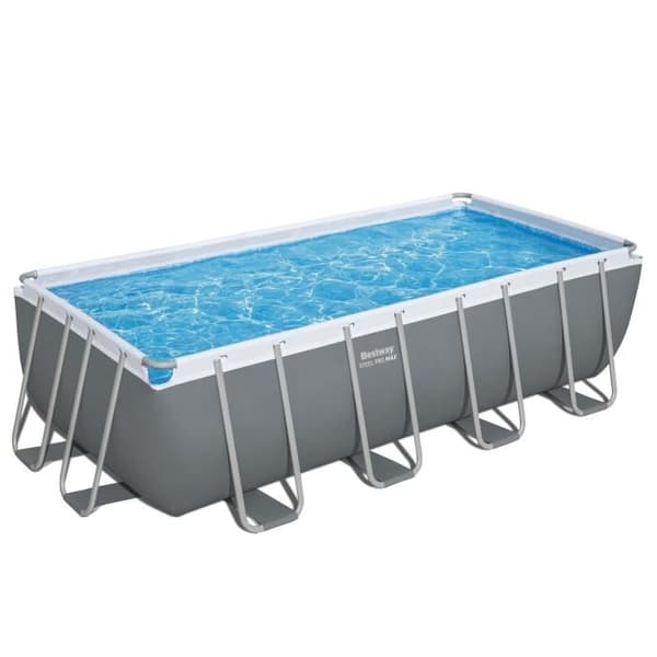 Kit Pool ovanmark tubulär BESTWAY - Steel Pro Max™ - 488 x 244 x 122 cm - Rektangulär (Sandfilter, stege, överdrag)