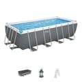 Miniatyrbild 1 av 6: Kit Pool ovanmark tubulär BESTWAY - Steel Pro Max™ - 488 x 244 x 122 cm - Rektangulär (Sandfilter, stege, överdrag)