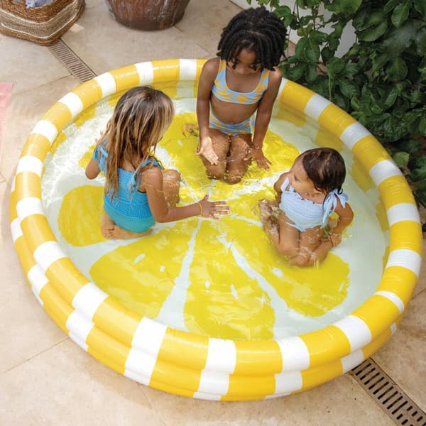 Uppblåsbar plaskpool för barn Intex Citron 147 x 33 x 147 cm Gul (6 antal)