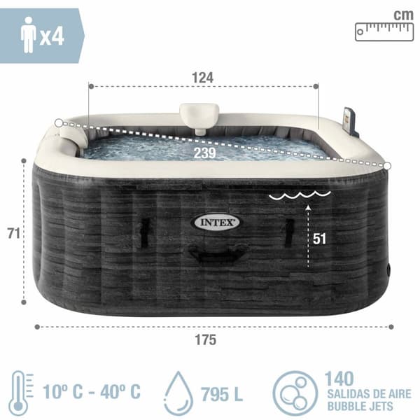 Uppblåsbart spa Intex 4 personer 795 L