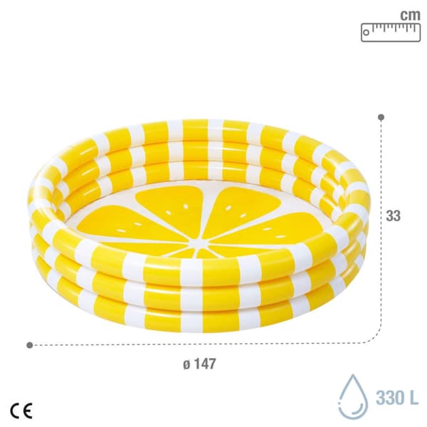 Uppblåsbar plaskpool för barn Intex Citron 147 x 33 x 147 cm Gul (6 antal)