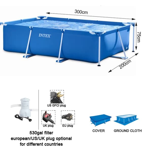 Simbassängsrörställ, Metallram, Stor Konsol,300cm pool set L