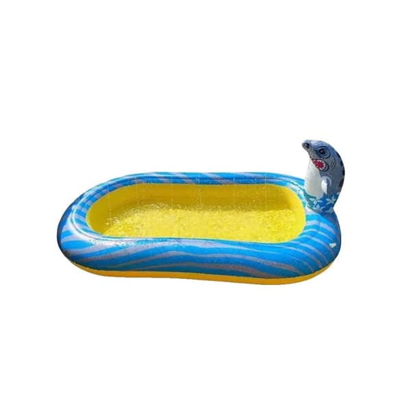 Ilmatäytteinen dinosauruksen suihkupooli, tilava 170 cm koko, kestävä 0,4 mm PVC,Keltainen 2
