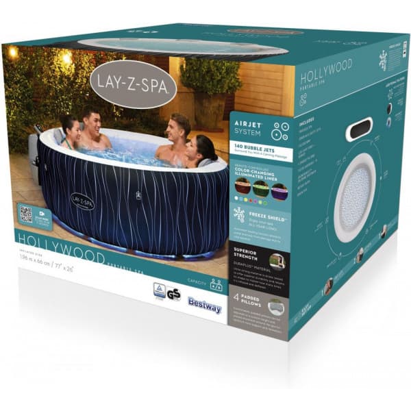 Bestway Lay-Z-Spa Hollywood Luxe AirJet 6 -poreallas, 196 x 66 cm