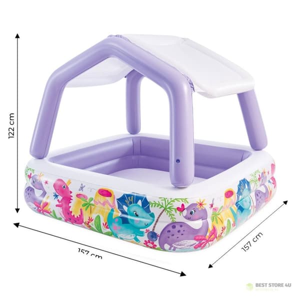 Ilmatäytteinen lastenallas katolla, violetti INTEX 57470-DINO