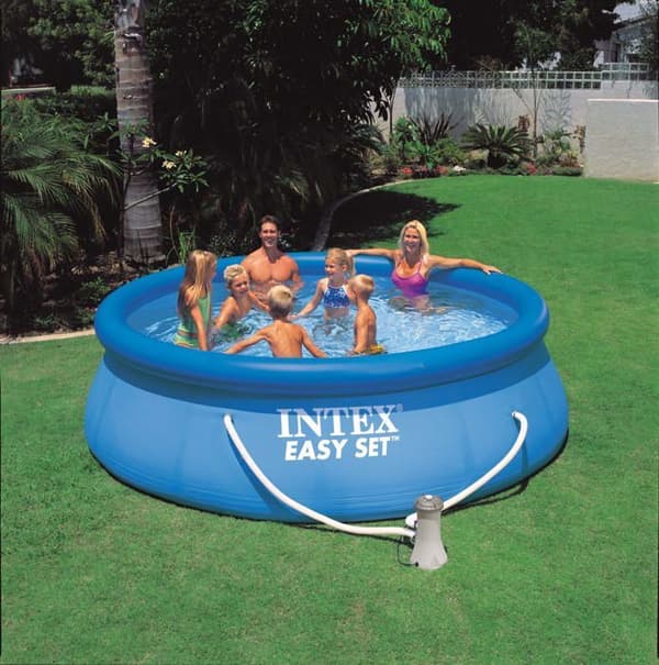 Komplett pool - Intex poolsats - 28132GN - Easy Set Swimming Pool Kit, Blå, 366 x 366 x 76 cm, 5,62 L 28132 GN
