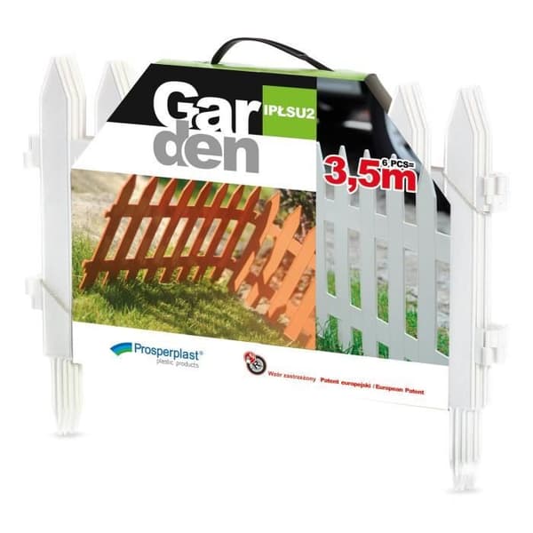 Trädgårdsstaket Classic Garden IPŁSU2 S449 3,5m vit - PROSPERPLAST - plast