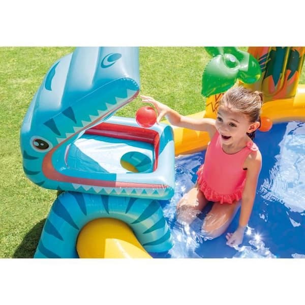 INTEX oppustelig swimmingpool til børn / vandlegeplads dinosaur 249 x 191 x 109 cm