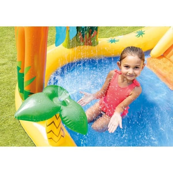INTEX oppustelig swimmingpool til børn / vandlegeplads dinosaur 249 x 191 x 109 cm