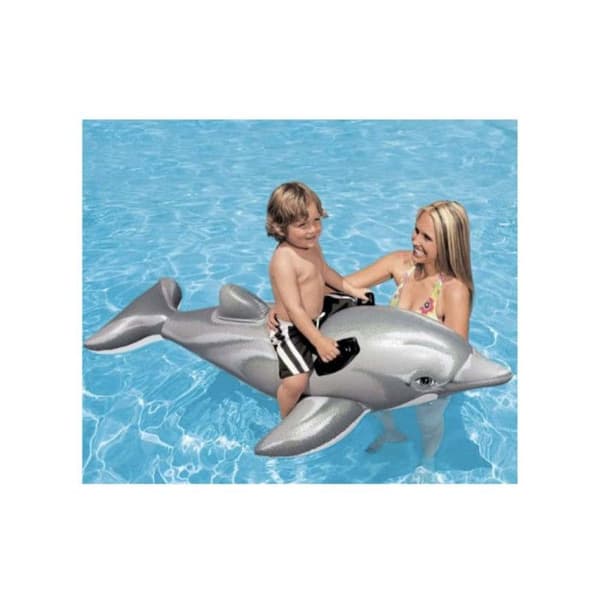 Uppblåsbar strandmadrass Dolphin - Blandad - 175 cm - För barn - Grå och svart