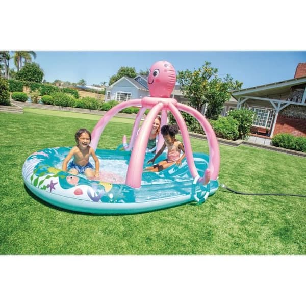 Uppblåsbar lekplats - INTEX - Octopus - 229 liter - 2 år och äldre - 234 x 183 x 150 cm - Innehåller: 2 uppblåsbara ringar