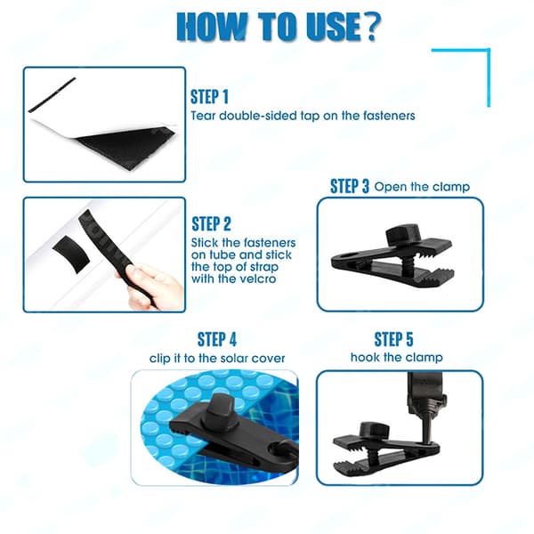 INF Pool Solar Cover Reel Attachment Kit with Straps 6-pack