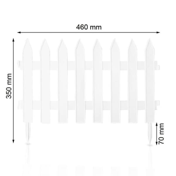 322 cm vit plast trädgårdsstaket - PROSPERPLAST Garden Classic