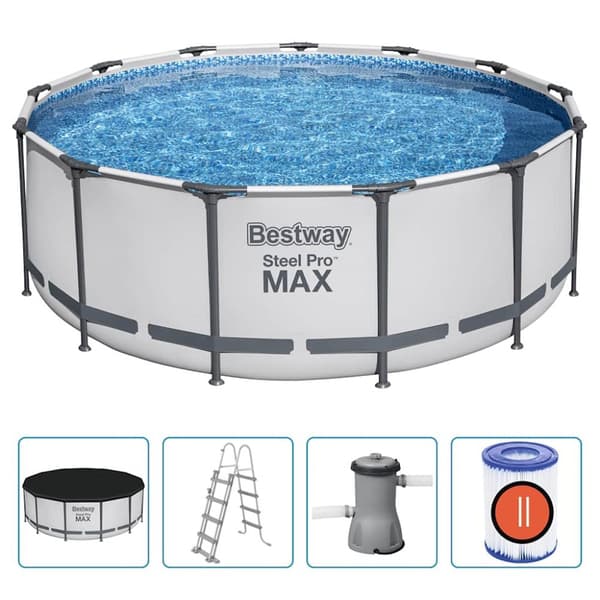 Bestway Pool med tillbehör Steel Pro MAX rund 396x122 cm