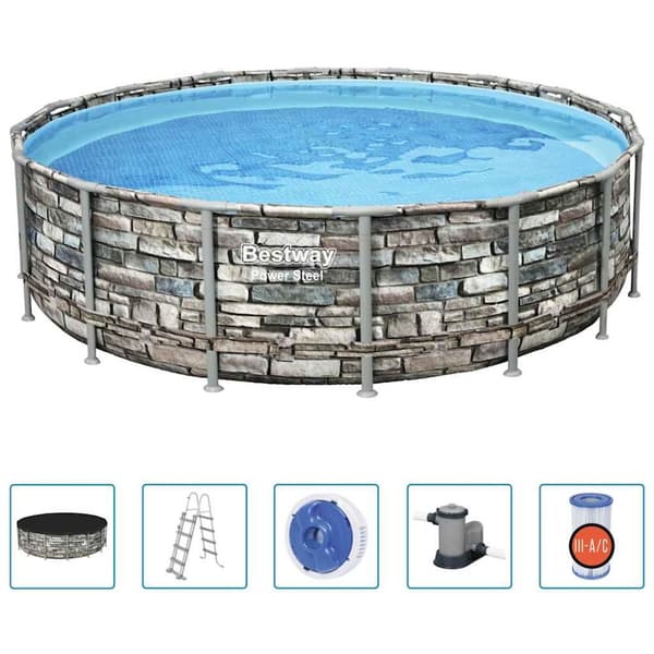 Bestway Pool med tillbehör Power Steel 488x122 cm