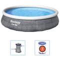Miniatyrbild 2 av 2: Bestway Uppblåsbar pool Fast Set med pump 396x84 cm