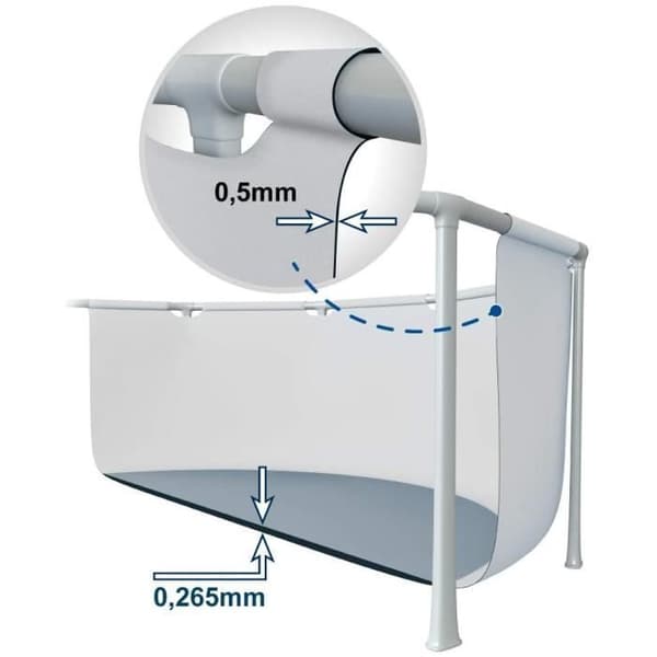 Prismabassäng - INTEX - Ø 306 x 76cm - Grå - 4 485 l - Ovan mark