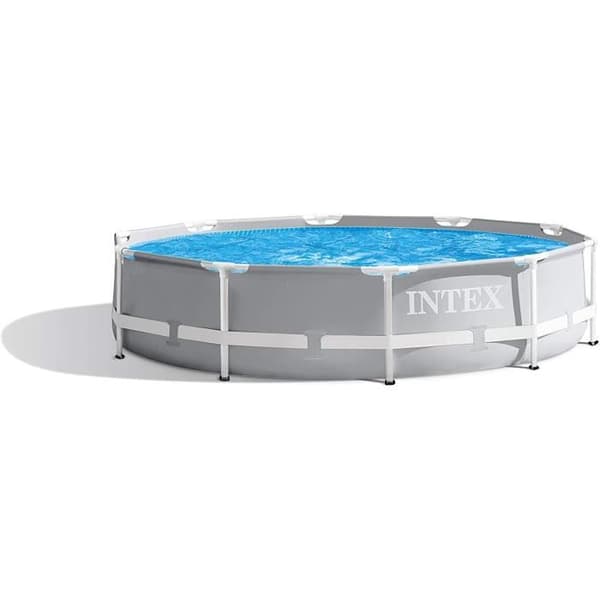 Prismabassäng - INTEX - Ø 306 x 76cm - Grå - 4 485 l - Ovan mark
