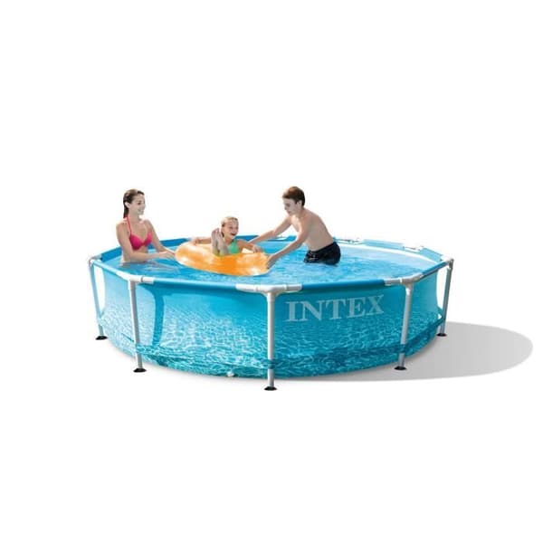 INTEX Tubular Above Ground Pool Kit - Metallram - 305 x 76 cm - Rund (Levereras med pump och 2 patroner) - 28208NP