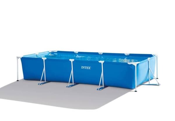 INTEX Tubular Above Ground Pool Kit - Metallram - 450 x 220 x 84 cm - Rektangulär (levereras med pump) - 28274FR