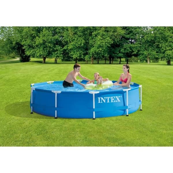 INTEX Tubular Above Ground Pool Kit - Metallram - 305 x 76 cm - Rund (Levereras med pump och patron) - 28202NP