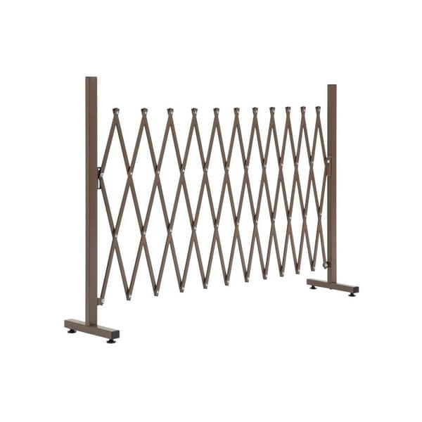 Outsunny utdragbar skjutbar barriär 35-300 cm, idealisk för trädgården, aluminium, brun, H103,5 cm