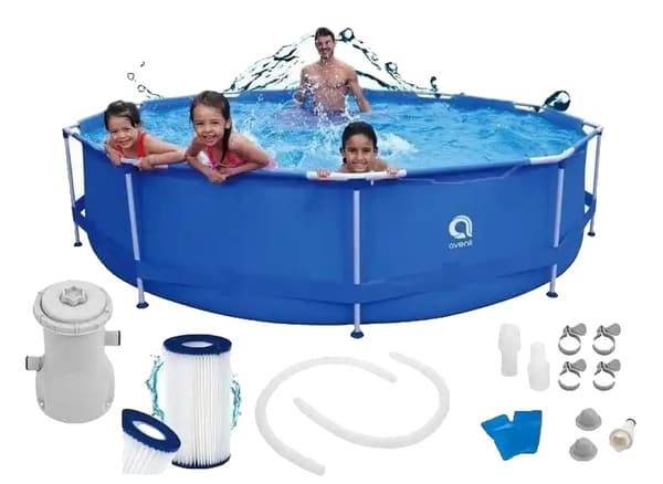 Avenli Trädgårdsställning Pool, Hållbar Konstruktion, Lätt Installation,Blå