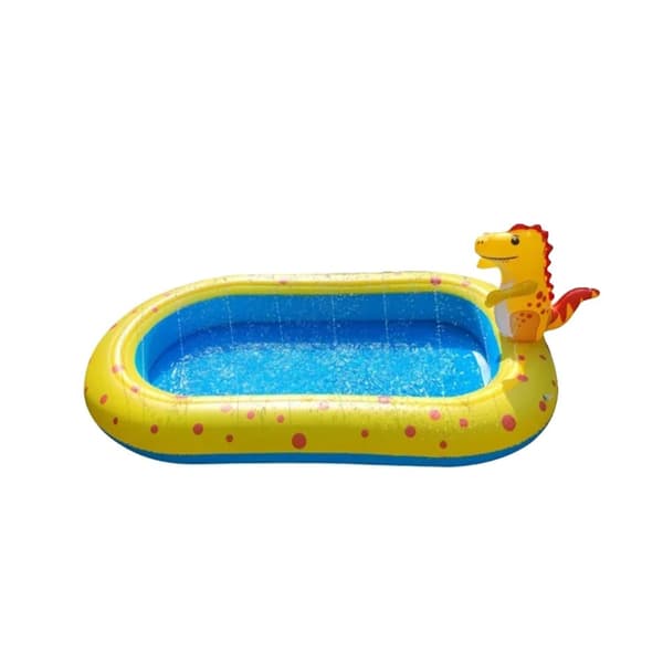 Oppustelig Dinosaur Sprinkler Pool, Rummelig 170 cm Størrelse, Holdbar 0,4 mm PVC,Gul 1