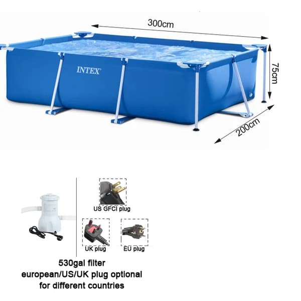 Svømmebassin Røgrack, Metalramme, Stor Beslag,300cm pool sæt K