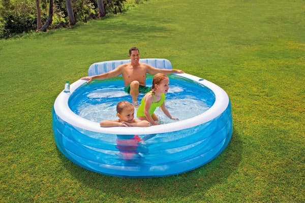 Oppustelig havepool med sæder 229x218x76cm
