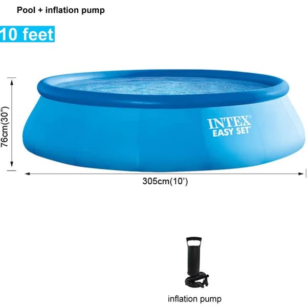 Svømmebassin, oppusteligt design, familievenlig størrelse, 10 fod sæt B