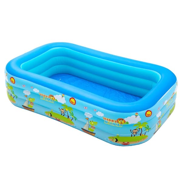 OBOSOE oppustelig pool / swimmingpool for børn / for børn og familier - rektangulær Blå 1.3M