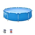 Miniatyrbild 1 av 5: Steel Pro fristående pool 305x76 cm - Bestway - Uppblåsbar - Patronfilter - Kapacitet 4 678 liter
