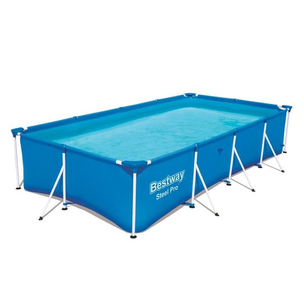 Rektangulär rörformad pool - BESTWAY - Family Splash Frame - 400x211x81cm - 5700L - Patronfilter