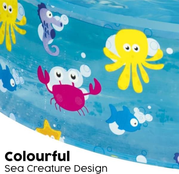 Lollanda Barnpool 122/152x25 cm, Pool För Barn – Havstema, Blå, Portabel