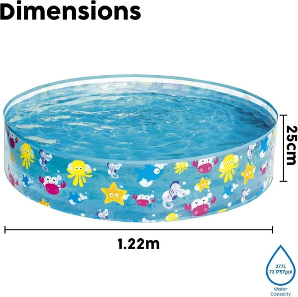 Lollanda Barnpool 122/152x25 cm, Pool För Barn – Havstema, Blå, Portabel