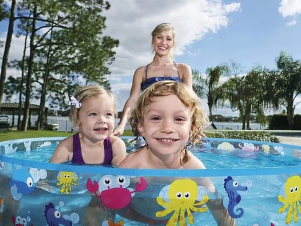 Lollanda Barnpool 122/152x25 cm, Pool För Barn – Havstema, Blå, Portabel