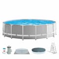 Miniatyrbillede 1 af 6: Pool Aftageligt Intex Prism Frame 457 x 122 cm Grå 16.805 l