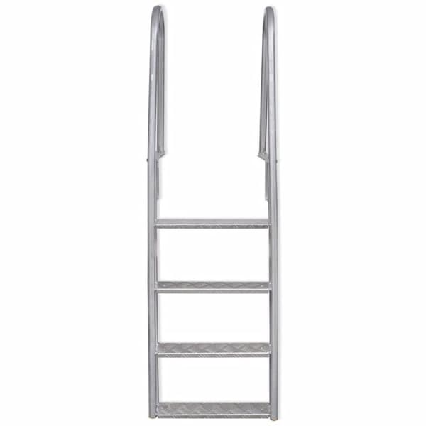 vidaXL 4-stegs brygge-/bassengstige aluminium 167 cm