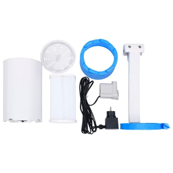 vidaXL Bräddavlopp till pool med pump och adapter 16 cm plast
