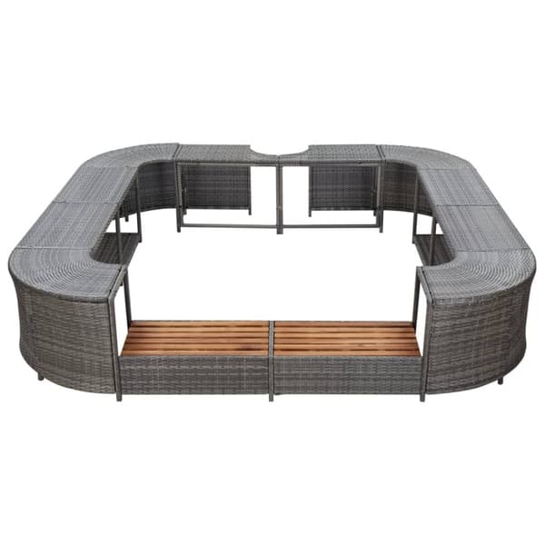 vidaXL omkrans til spabad 268x268x55 cm polyrattan grå
