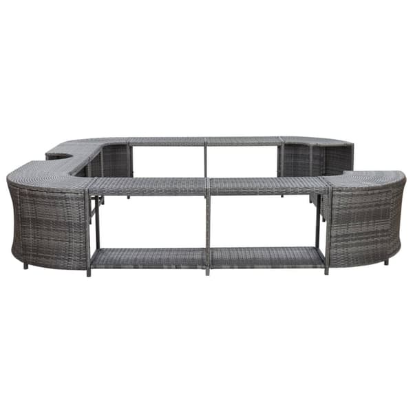 vidaXL omkrans til spabad 268x268x55 cm polyrattan grå
