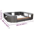 Miniatyrbillede 7 af 7: vidaXL omkrans til spabad 268x268x55 cm polyrattan grå